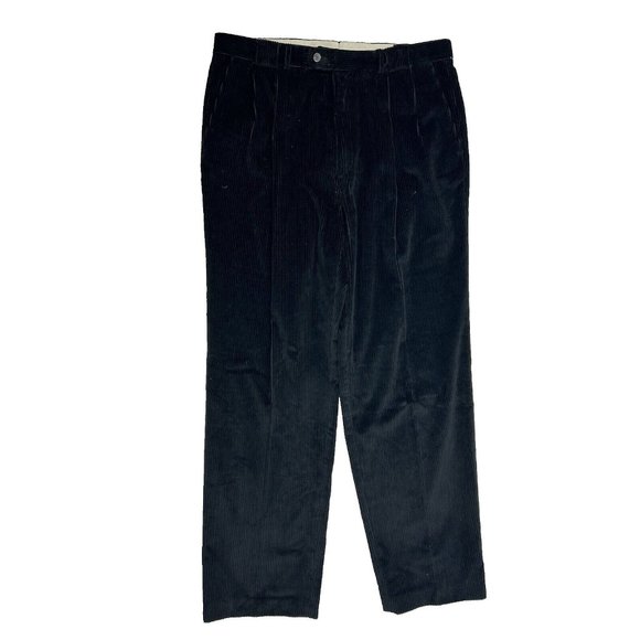 90'S NEW FAST Two-pleat Corduroy Pants, Men's, W35, Vintage cotton black type Vintage Second Hand